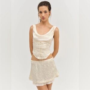 NWT For love and lemons Carla Jacquard Corset top and skirt set size XS